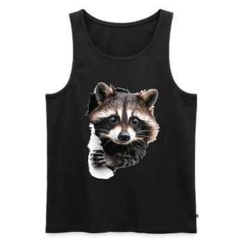 Waschbär - Männer Premium Bio Tank Top - Schwarz - Vorne - Michal (187cm)