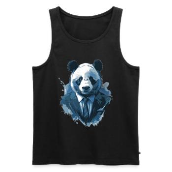 Panda - Débardeur bio Premium Homme - noir - Devant - AI Model Male 178 light (178cm)