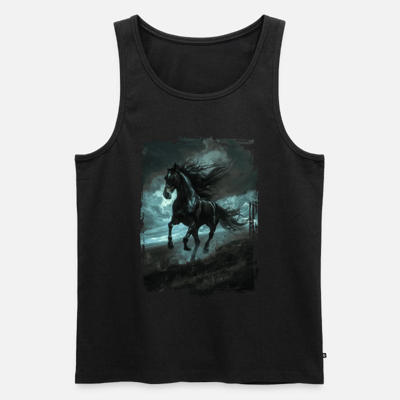 Viertel Pferde - Männer Premium Bio Tank Top - Schwarz