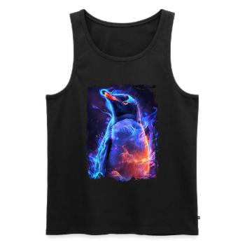 Penguin - Men's Premium Organic Tank Top - black - Front - Michal (187cm)