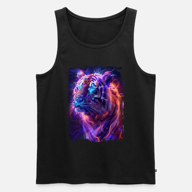 Tiger - Männer Premium Bio Tank Top - Schwarz