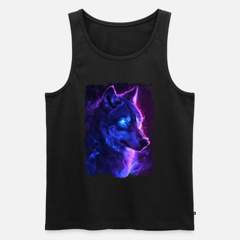Wolf - Männer Premium Bio Tank Top - Schwarz