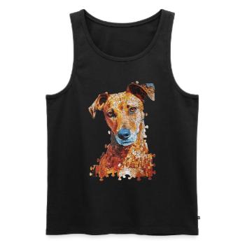 Chien - Débardeur bio Premium Homme - noir - Devant - Michal (187cm)