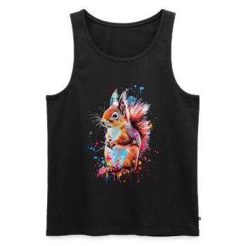 Squirrel - Men's Premium Organic Tank Top - black - Front - Michal (187cm)