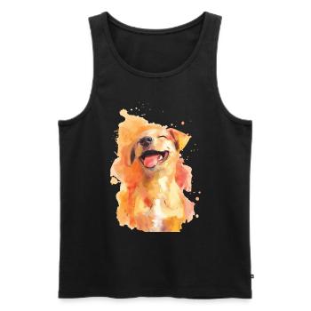 Chien - Débardeur bio Premium Homme - noir - Devant - Michal (187cm)