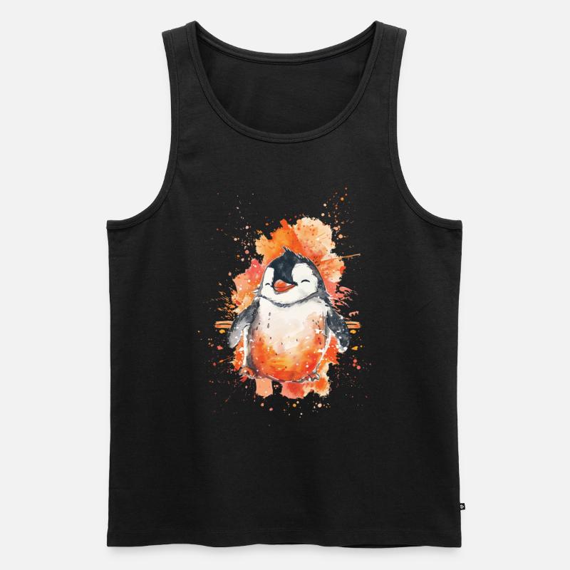 Pinguin - Männer Premium Bio Tank Top - Schwarz
