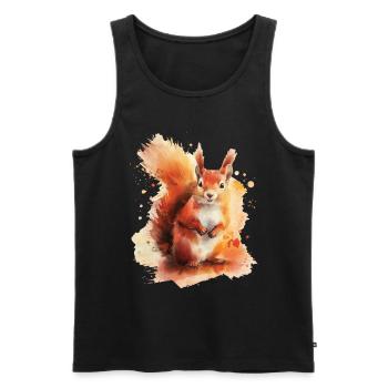 Squirrel - Men's Premium Organic Tank Top - black - Front - Michal (187cm)