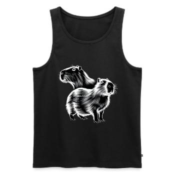 Capybara - Men's Premium Organic Tank Top - black - Front - Michal (187cm)