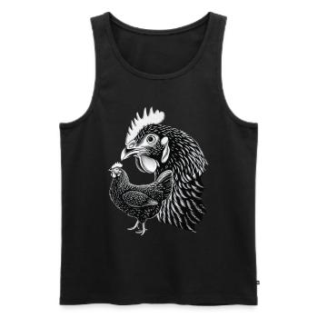 Huhn - Männer Premium Bio Tank Top - Schwarz - Vorne - Michal (187cm)