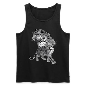 Leopard - Men's Premium Organic Tank Top - black - Front - AI Model Male 178 light (178cm)