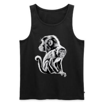 Monkey - Men's Premium Organic Tank Top - black - Front - AI Model Male 178 light (178cm)