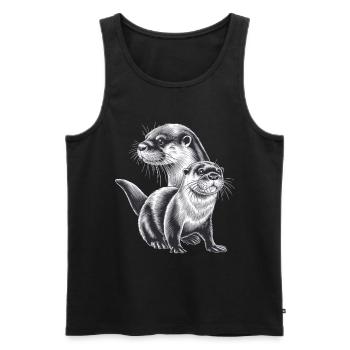 Otter - Männer Premium Bio Tank Top - Schwarz - Vorne - AI Model Male 178 light (178cm)