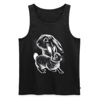 Rabbit - Men's Premium Organic Tank Top - black - Front - Michal (187cm)