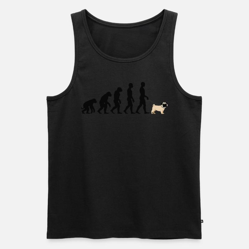 Mops - Männer Premium Bio Tank Top - Schwarz