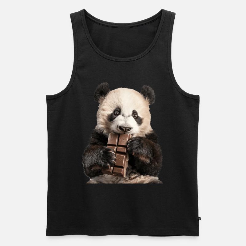 Panda - Männer Premium Bio Tank Top - Schwarz