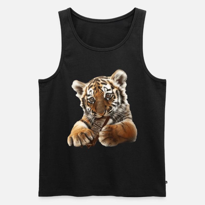 Tiger - Männer Premium Bio Tank Top - Schwarz