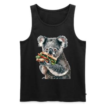 Koala - Men's Premium Organic Tank Top - black - Front - AI Model Male 178 light (178cm)