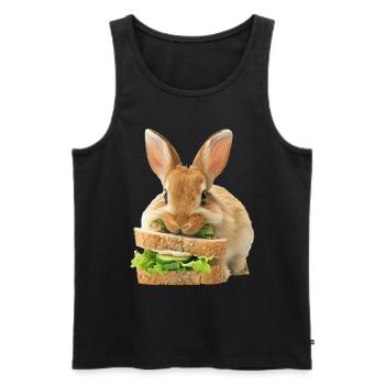 Rabbit - Men's Premium Organic Tank Top - black - Front - Michal (187cm)