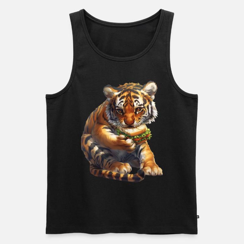 Tiger - Männer Premium Bio Tank Top - Schwarz