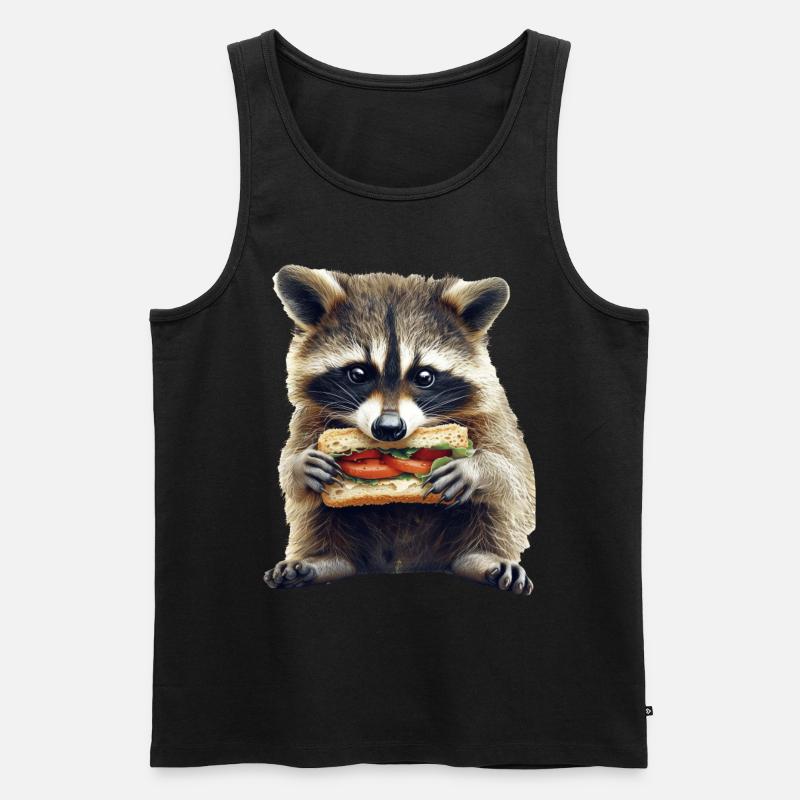 Waschbär - Männer Premium Bio Tank Top - Schwarz