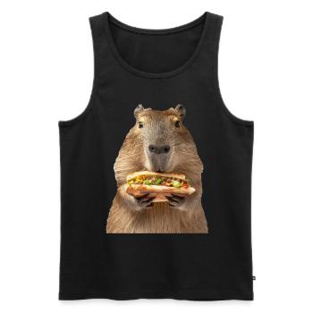 Capybara - Men's Premium Organic Tank Top - black - Front - Michal (187cm)