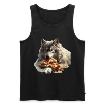 Wolf - Men's Premium Organic Tank Top - black - Front - Michal (187cm)