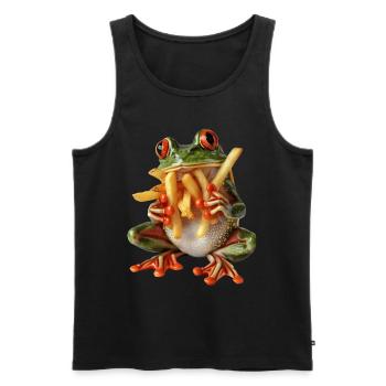 Frog - Men's Premium Organic Tank Top - black - Front - Michal (187cm)