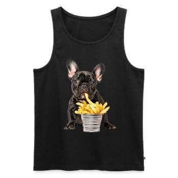 Bouledogue français - Débardeur bio Premium Homme - noir - Devant - Michal (187cm)