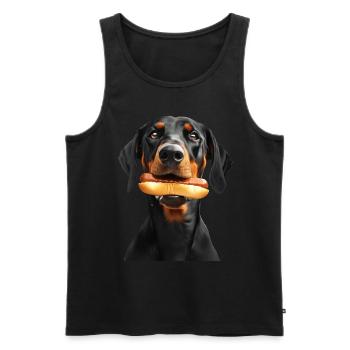 Dobermann - Männer Premium Bio Tank Top - Schwarz - Vorne - AI Model Male 178 light (178cm)