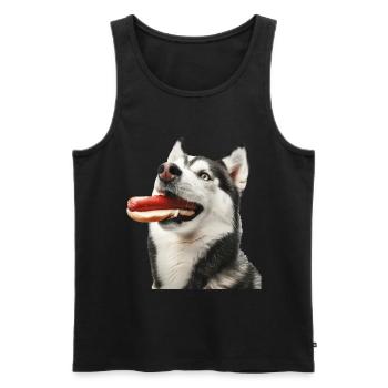 Sibirischer Husky - Männer Premium Bio Tank Top - Schwarz - Vorne - AI Model Male 178 light (178cm)