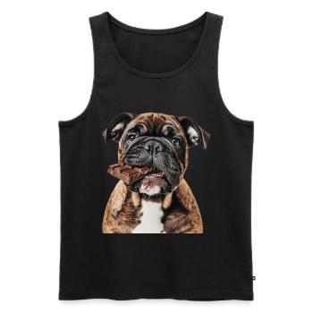 Bouledogue - Débardeur bio Premium Homme - noir - Devant - AI Model Male 178 light (178cm)