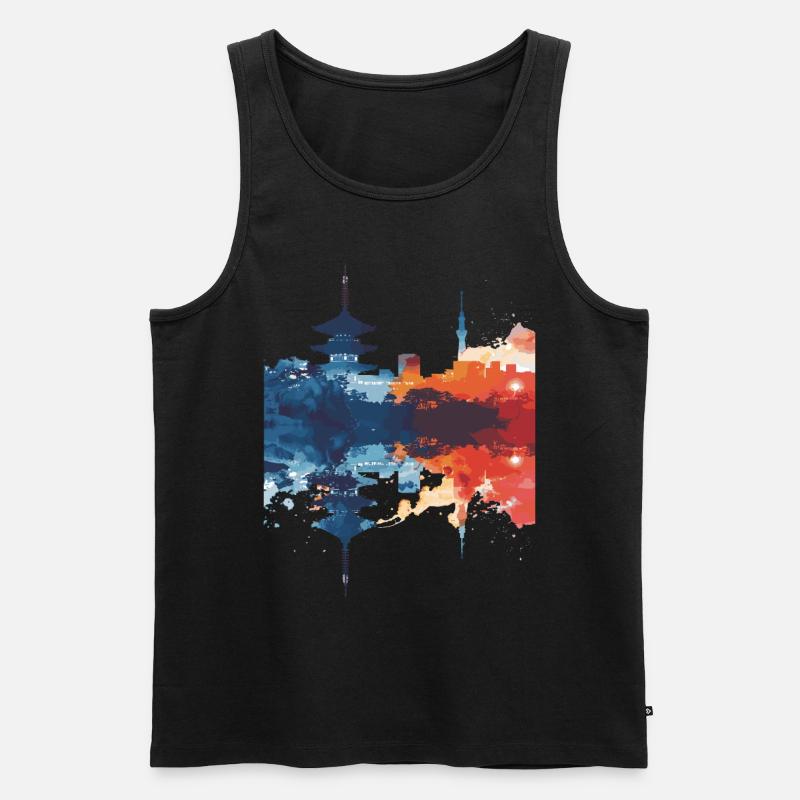 Hakodate - Männer Premium Bio Tank Top - Schwarz