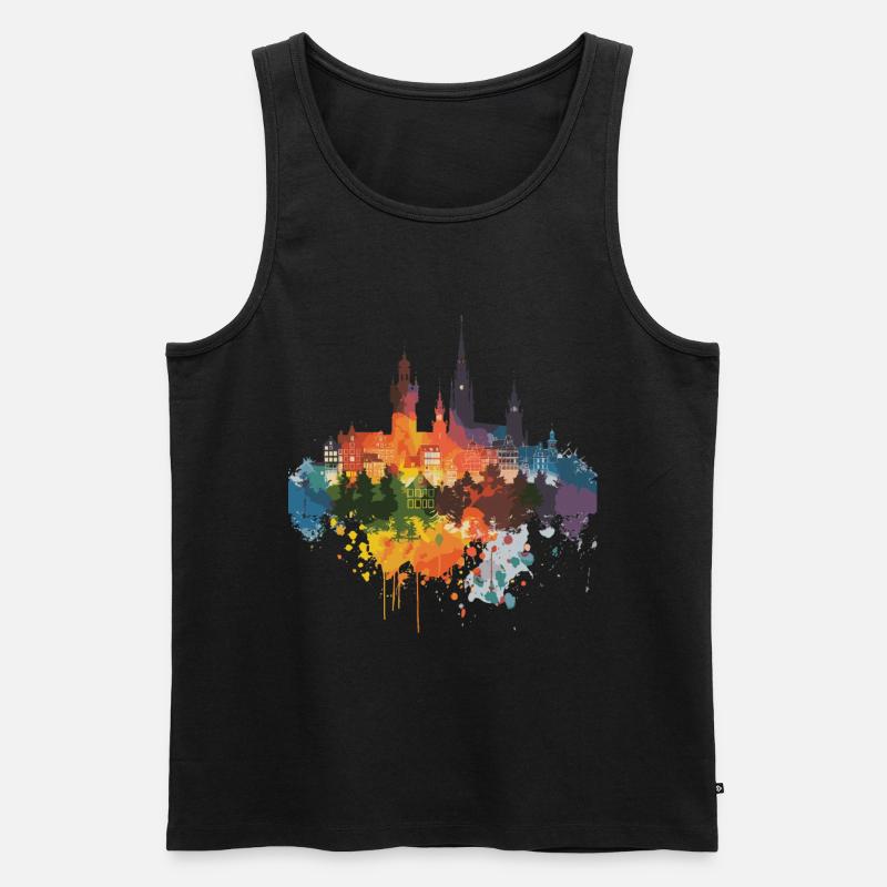 Midden-Groningen - Männer Premium Bio Tank Top - Schwarz