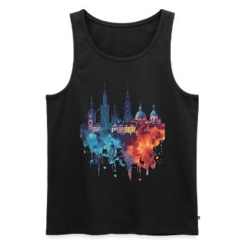 Zamość - Männer Premium Bio Tank Top - Schwarz - Vorne - Michal (187cm)