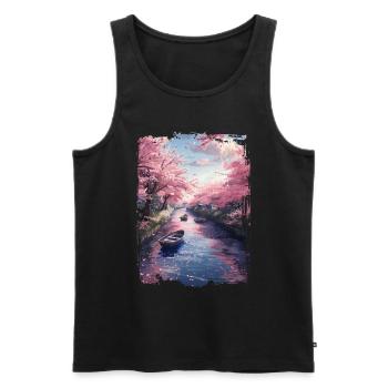 Japan - Männer Premium Bio Tank Top - Schwarz - Vorne - AI Model Male 178 light (178cm)