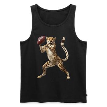 Cheetah Football - Men's Premium Organic Tank Top - black - Front - Michal (187cm)