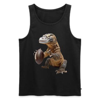 Komodowaran Fußball - Männer Premium Bio Tank Top - Schwarz - Vorne - AI Model Male 178 light (178cm)