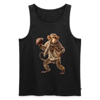 Football de singe - Débardeur bio Premium Homme - noir - Devant - Michal (187cm)