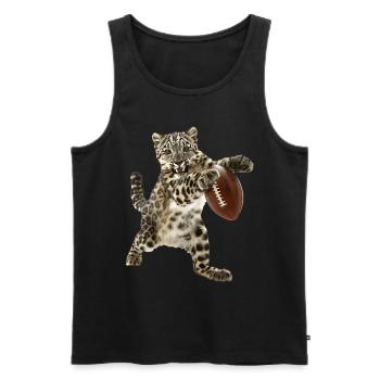 Snow Leopard Football - Men's Premium Organic Tank Top - black - Front - AI Model Male 178 light (178cm)
