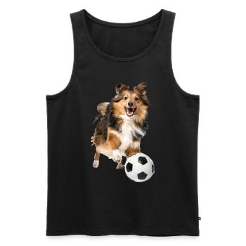 Shetland Sheepdog - Men's Premium Organic Tank Top - black - Front - AI Model Male 178 light (178cm)