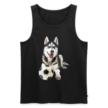 Sibirischer Husky - Männer Premium Bio Tank Top - Schwarz - Vorne - AI Model Male 178 light (178cm)
