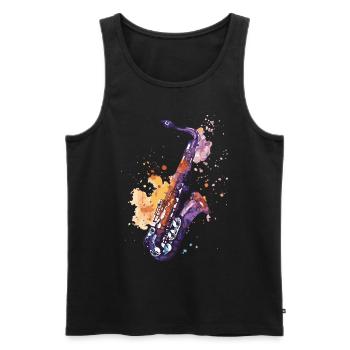 Saxophone - Débardeur bio Premium Homme - noir - Devant - Michal (187cm)