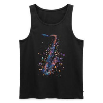 Saxophone - Débardeur bio Premium Homme - noir - Devant - Michal (187cm)
