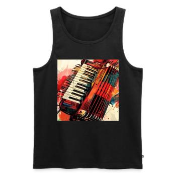 Akkordeon - Männer Premium Bio Tank Top - Schwarz - Vorne - AI Model Male 178 light (178cm)