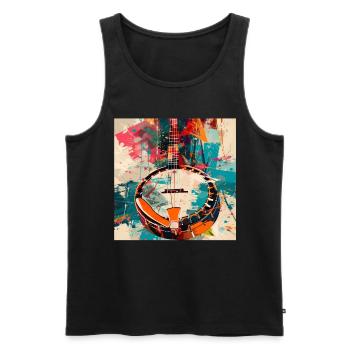 Banjo - Men's Premium Organic Tank Top - black - Front - Michal (187cm)