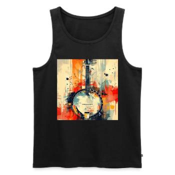 Banjo - Men's Premium Organic Tank Top - black - Front - Michal (187cm)