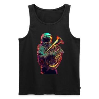 Astronaut Tuba - Männer Premium Bio Tank Top - Schwarz - Vorne - AI Model Male 178 light (178cm)