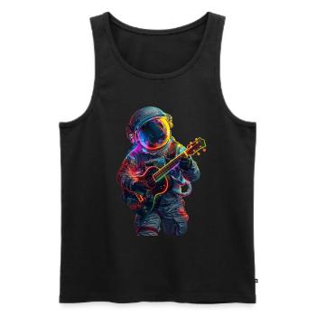Astronauten Ukulele - Männer Premium Bio Tank Top - Schwarz - Vorne - AI Model Male 178 light (178cm)