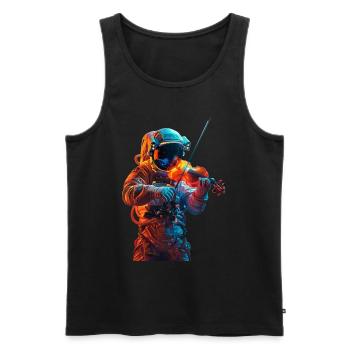 Astronaut Violin - Men's Premium Organic Tank Top - black - Front - AI Model Male 178 light (178cm)