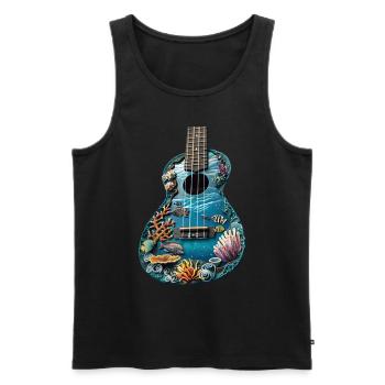 Fisch Ukulele - Männer Premium Bio Tank Top - Schwarz - Vorne - AI Model Male 178 light (178cm)
